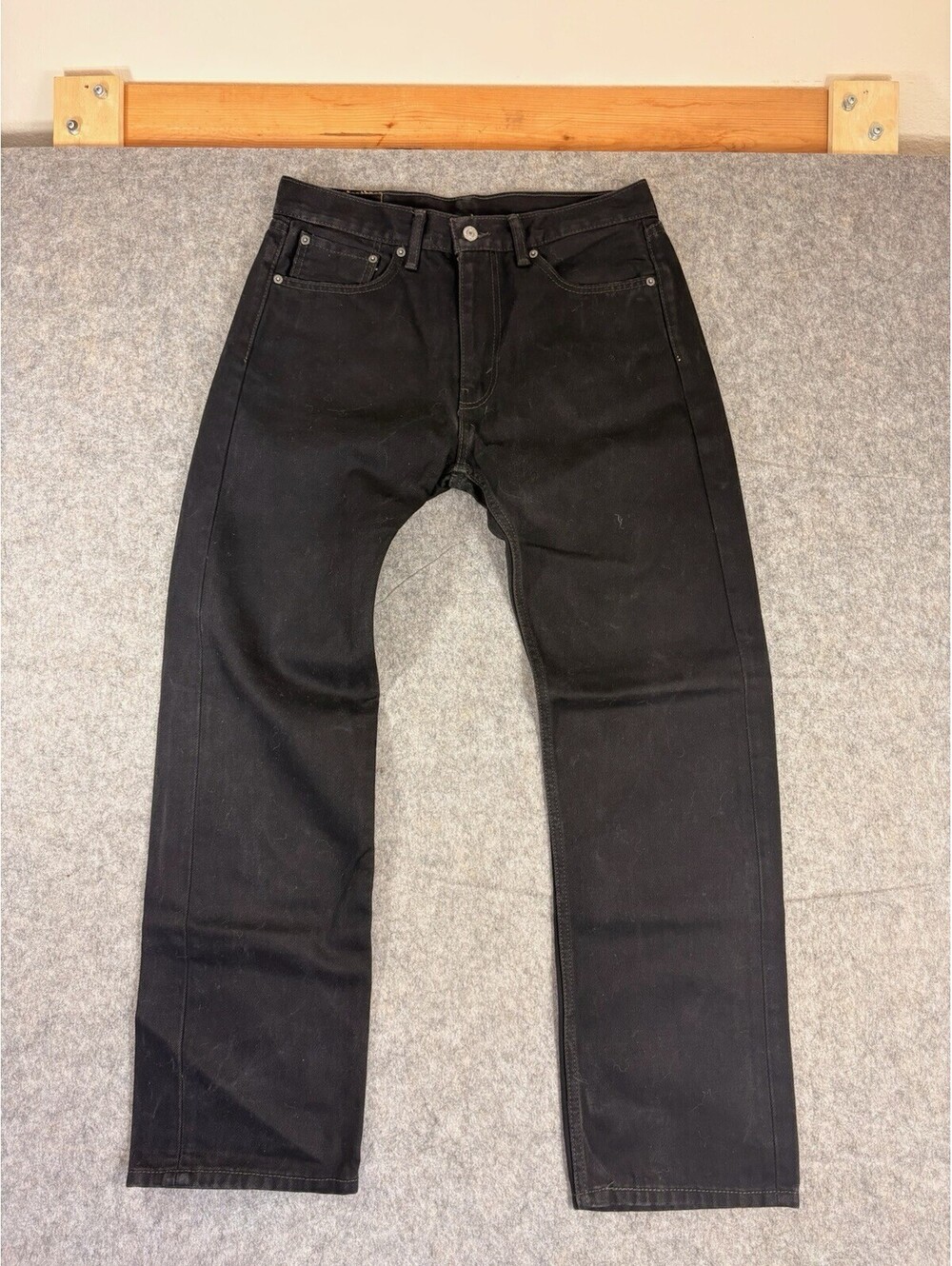 Levi's 505 Regular Fit Jeans Mens 33x32 Black Wash Denim Straight Leg
